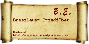 Breszlauer Erzsébet névjegykártya